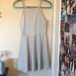Black and white striped dress